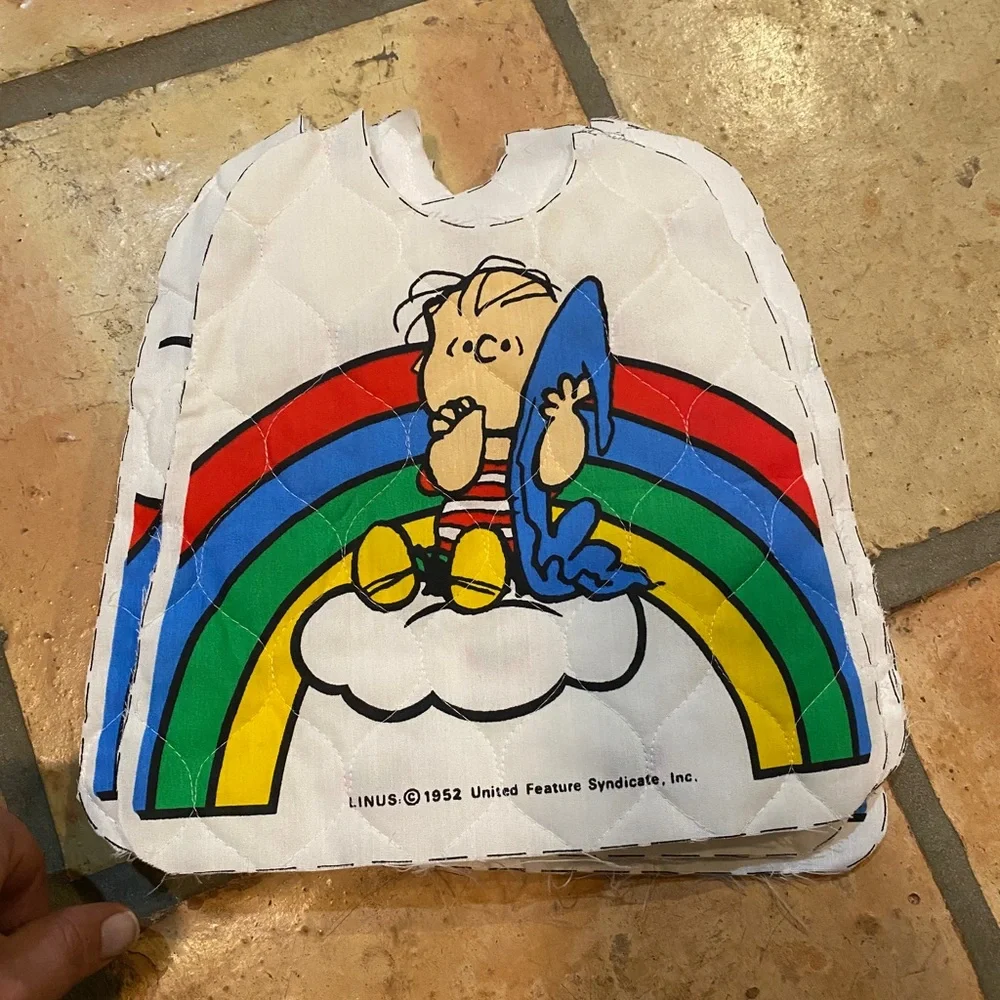 Vintage Charlie Brown & crew Rainbow Bibs 1950 Peanuts